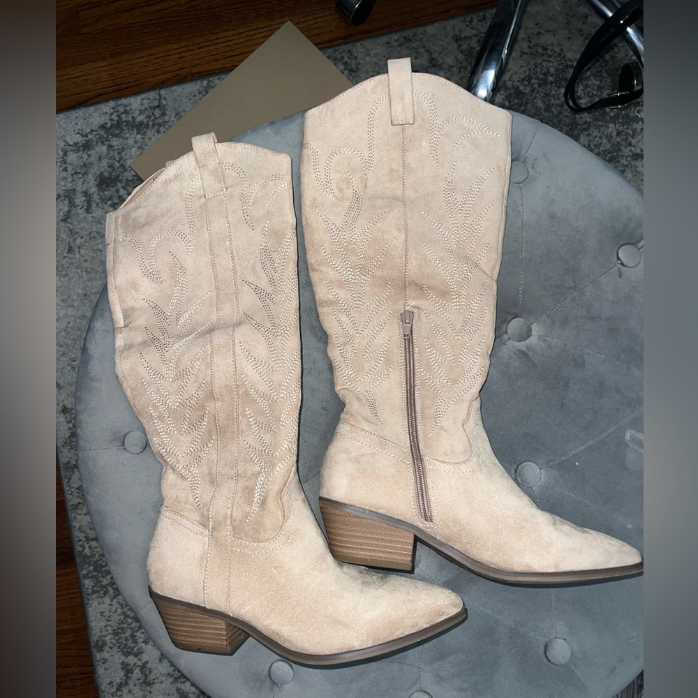 COPY - Faux Suede Cowboy Boots